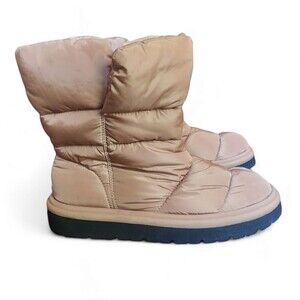 Zara quilted beige puffy boots women's 10 EU 41. Comfy fall winter.
